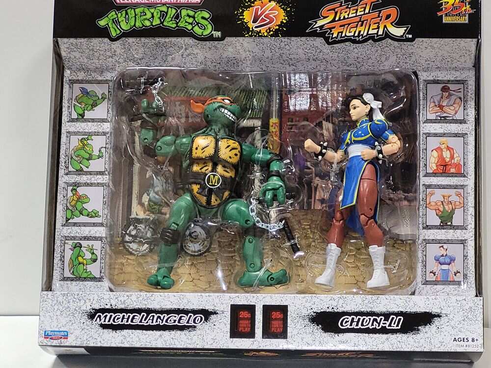 Teenage Mutant Ninja Turtles Vs. Street Fighter 6 Inch Action Figure 2-Pack - Michelangelo vs Chun-Li