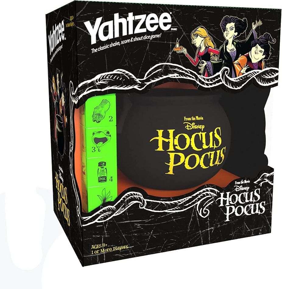 YAHTZEE: Disney Hocus Pocus Witch Caldron Dice Cup Game - fimurineforall.com